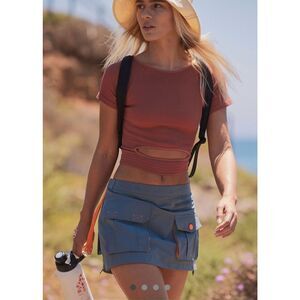Free People Blue Skort
